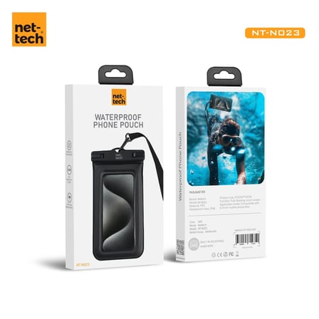 Nettech NT-N023 IP68 Su Geçirmez Telefon Kılıfı 6,7 İnçe Kadar Uyumlu Dokunmatik Ekran Destekli Boyun Askılı