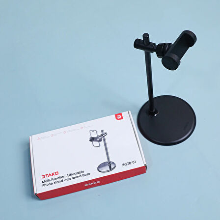RTAKO XGZB-01 Çok Fonksiyonlu Ayarlanabilir Telefon Standı (Gri)