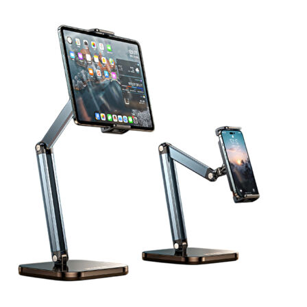RTAKO 911 Yüksekliği Ayarlanabilir Telefon ve Tablet Standı (Gri)