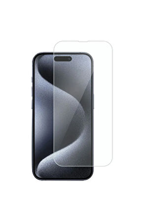 iPhone 15 Pro Uyumlu Kılıf Dostu Cam Ekran Koruyucu - Şeffaf