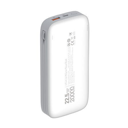 Nettech NT-PW31 SCP 22.5W 20000 MAh Taşınabilir Powerbank Beyaz