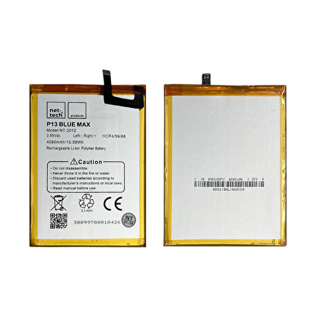 Teknonet Reeder P13 Blue Max Uyumlu Nettech 4850 MAh Batarya NT-104116