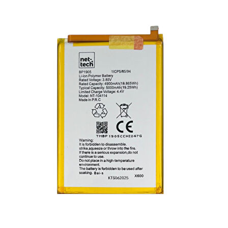 Teknonet Omix X600 Uyumlu Nettech BP1905 5000 MAh Batarya NT-104114