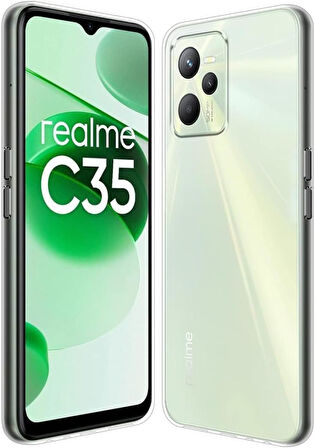 Realme C35 Lux Seri Kamera Korumalı Premium Şeffaf Silikon Kılıf