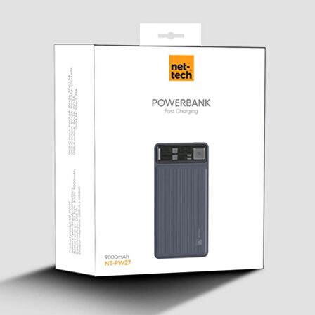 Nettech NT-P W27 9000 mAh Hızlı Şarj Powerbank