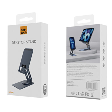 Nettech NT-007 Masaüstü Tablet Telefon Tutucu Stand (Antrasit)