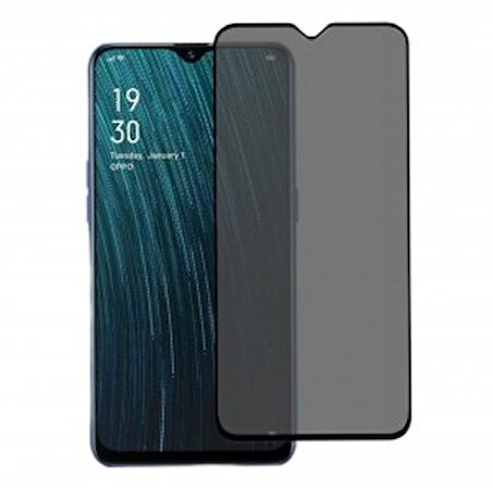 Oppo A5s Uyumlu Privacy Ön Koruma Hayalet Seramik Nano Ekran Koruyucu (Siyah)