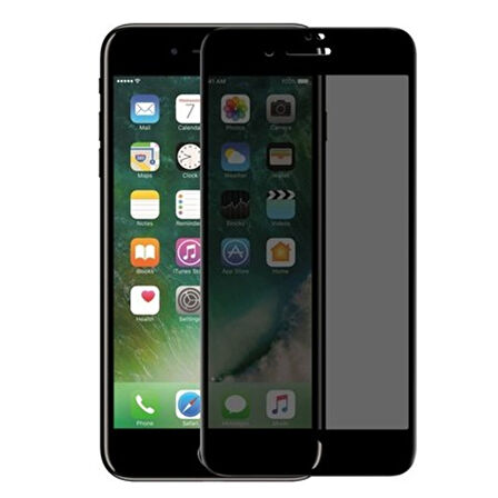iPhone 6 Plus / 6S Plus Uyumlu Privacy Ön Koruma Hayalet Seramik Nano Ekran Koruyucu (Siyah)