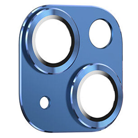 iPhone 14 / 14 Plus Uyumlu Metalik Seri Kamera Lens Koruyucu (Mavi)