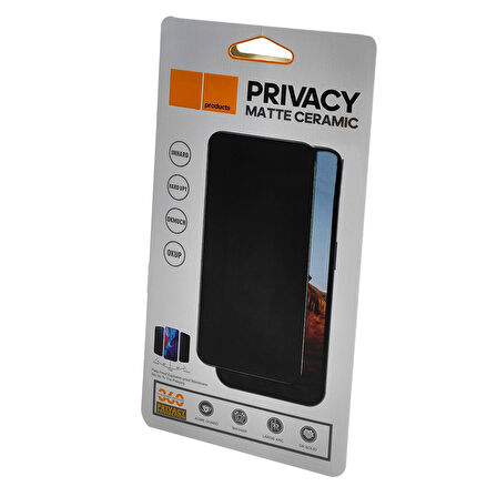 Realme C15 Uyumlu Privacy Ön Koruma Hayalet Seramik Nano Ekran Koruyucu (Siyah)