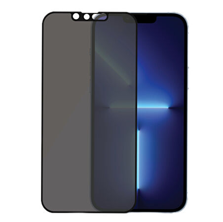 iPhone 14 Plus Uyumlu Privacy Ön Koruma Hayalet Seramik Nano Ekran Koruyucu (Siyah)