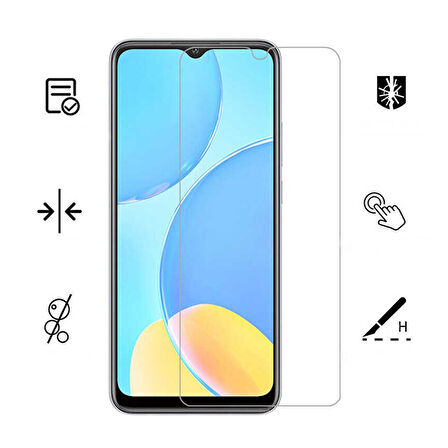 Oppo A16 Uyumlu Şeffaf Temperli Cam Ekran Koruyucu