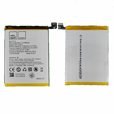 Teknonet Oppo Reno 4 Lite Uyumlu Nettech NT-93123 Batarya NT-93123