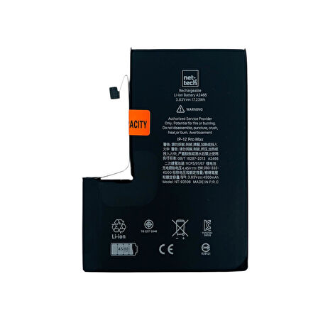 Teknonet Apple iPhone 12 Pro Max Uyumlu Nettech A2466 4380 mAh Batarya NT-93106
