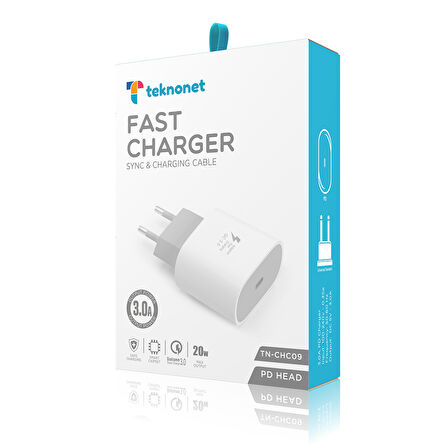 Teknonet TN-HCH09 20W PD 3000 mAh Şarj Aleti