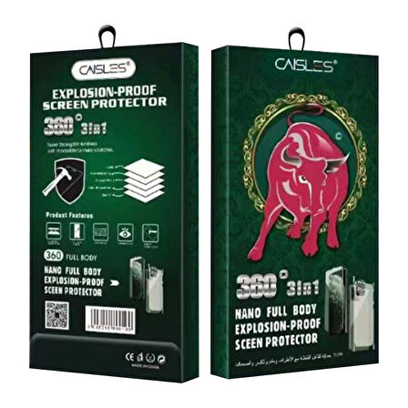 iPhone 12 Pro Uyumlu Ön-Arka-Kamera Set Matte Full Body 3in1 Nano Ekran Koruyucu