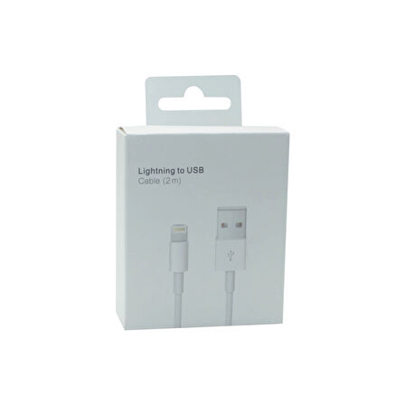 Apple Plastik 200 Cm Lightning Şarj ve Data Kablosu (Beyaz)