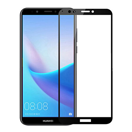Huawei Y7 2018 Uyumlu Ön Koruma Mat Seramik Nano Ekran Koruyucu (Siyah)