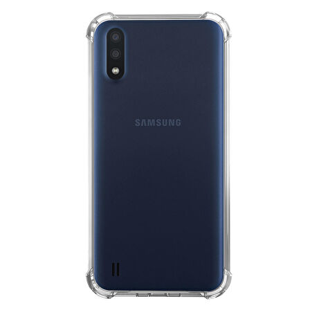 Samsung Galaxy A01 Darbe Emici Şeffaf Silikon Kılıf