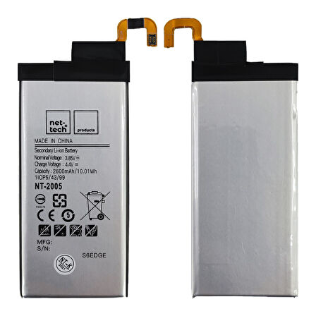 Teknonet Samsung Galaxy G925 S6 Edge Uyumlu Nettech 2600 MAh Batarya NT-86149