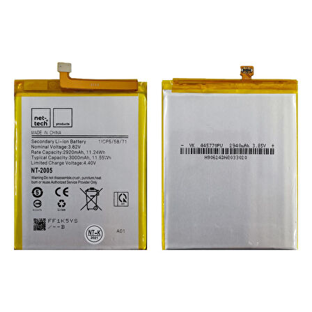 Teknonet Samsung Galaxy A01 Uyumlu Nettech NT-2005 3000 MAh Batarya NT-86142
