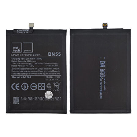Teknonet Xiaomi Redmi Note 9 Pro Uyumlu Nettech BN53 4900 mAh Batarya NT-85744