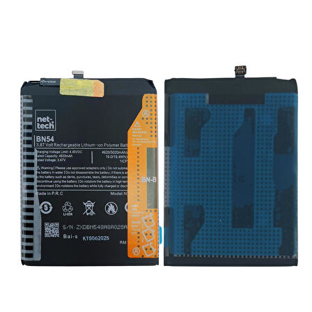 Teknonet Xiaomi Redmi Note 9 Uyumlu Nettech BN54 4900 mAh Batarya NT-85743