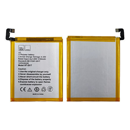 Teknonet Casper Via A3 Uyumlu Nettech 3100 MAh Batarya NT-85722