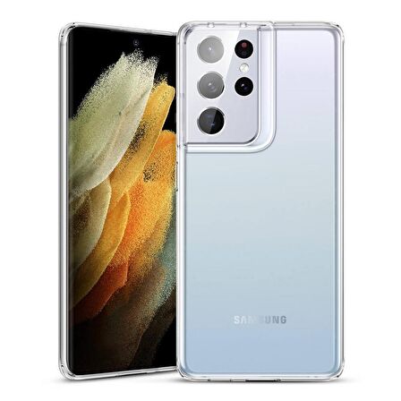 Samsung Galaxy S21 Ultra Lux Seri Kamera Korumalı Şeffaf Kılıf