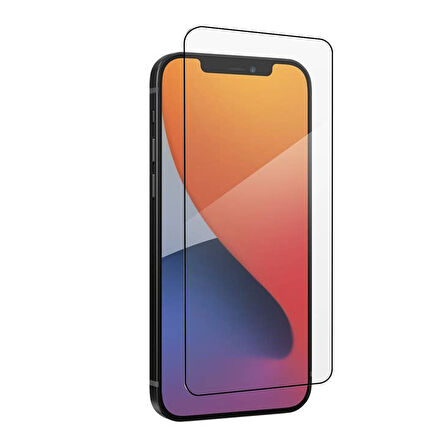 iPhone 12 Pro Max Uyumlu SuperGlass Temperli Cam Koruyucu (Siyah)