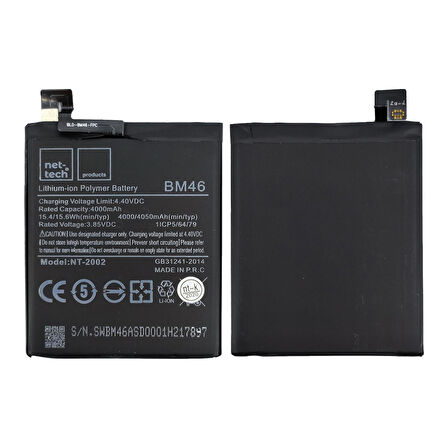 Teknonet Xiaomi Redmi Note 3 Uyumlu Nettech BM46 4000 MAh Batarya NT-82581