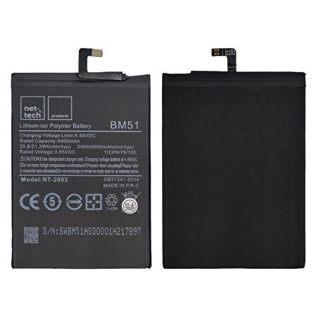 Teknonet Xiaomi Mi Max 3 Uyumlu Nettech BM51 5000 MAh Batarya NT-82570