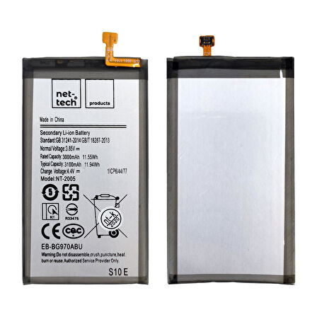 Teknonet Samsung Galaxy S10E Uyumlu Nettech NT-2005 3000 MAh Batarya NT-82552