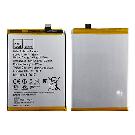 Teknonet Oppo A5 2020 Uyumlu Nettech BLP727 5000 MAh Batarya NT-82541