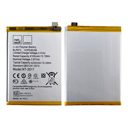 Teknonet Oppo A5s Uyumlu Nettech 4100 mAh Batarya NT-82540