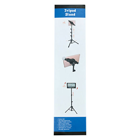 Universal 8806 360 Dönebilen Telefon ve Tablet Tripod Standı (Siyah)