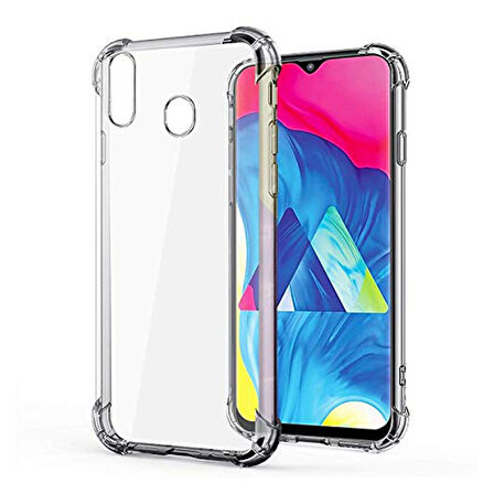Samsung Galaxy A20 Uyumlu Darbe Emici Şeffaf Silikon Kılıf
