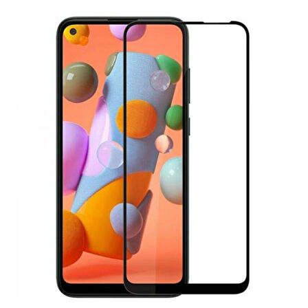 Samsung Galaxy M11 Uyumlu Ön Koruma Temperli Cam Ekran Koruyucu (Siyah)