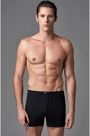 2 Adet %100 Pamuklu Tek Düğmeli Penye Erkek Boxer