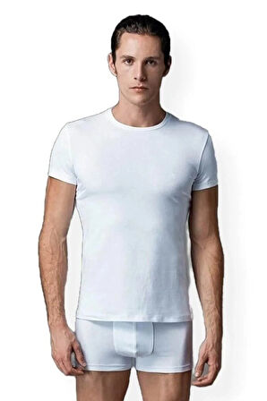 2 Adet Amerikan Yaka Erkek T-shirt, %95 Pamuk %5 Likralı