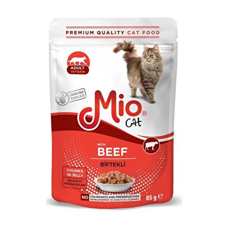 Mio Pouch Biftekli Kedi Konservesi 85 Gr