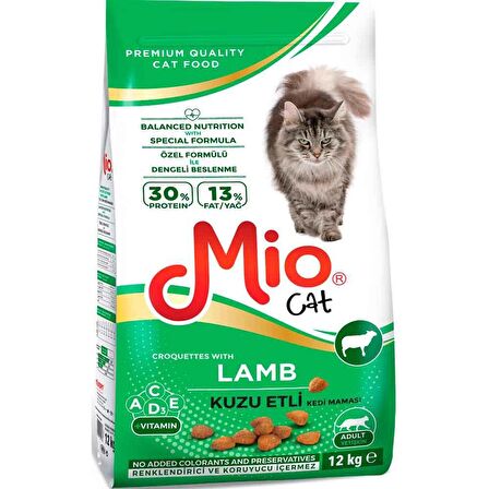 Mio Kuzu Etli Yetişkin Kedi Maması 12 Kg