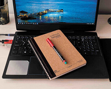 Natural Journal A5 Defter Kraft Sert Kapak ÇİZGİLİ 160 Sayfa, Spiralli Softbook 80 yp