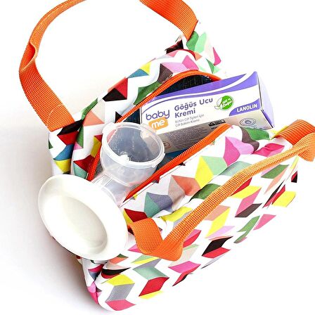 Baby&Mom Desenli Unisex Bebek Bakım Çantası Çok Renkli