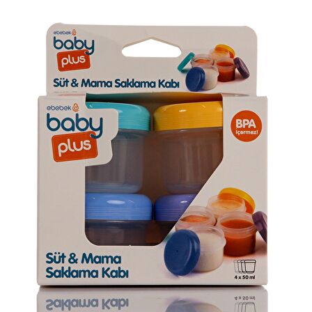 baby plus Süt ve Mama Saklama Kabı 4lü