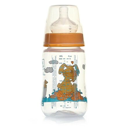 baby plus Desenli Geniş PP Biberon 260 ml