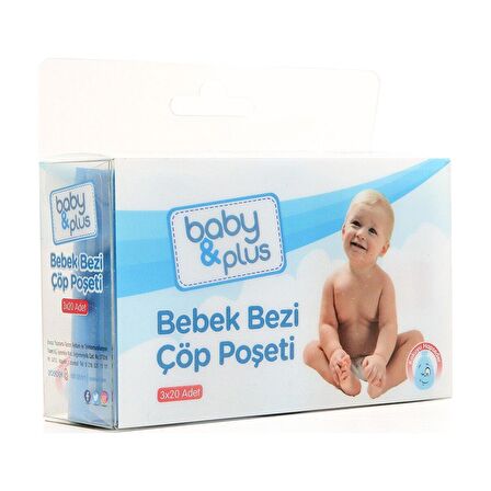 Baby Plus Pratik Bebek Bezi Çöp Poşeti 60'lı