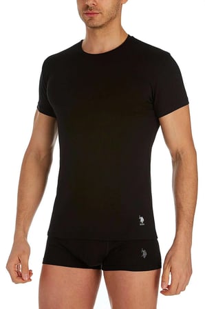 %100 Pamuklu 2'li Amerikan Yaka Kısa Kol T-shirt
