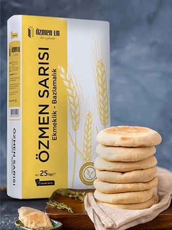 Ozmen un  Özmen Sarısı Ekmeklik Bazlamalık Ekşi Mayalılar Un Sarı Durum Buğday Un 25 Kg