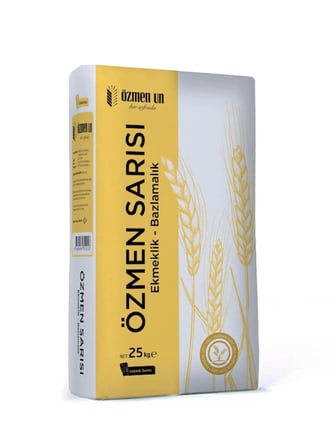 Ozmen un  Özmen Sarısı Ekmeklik Bazlamalık Ekşi Mayalılar Un Sarı Durum Buğday Un 25 Kg
